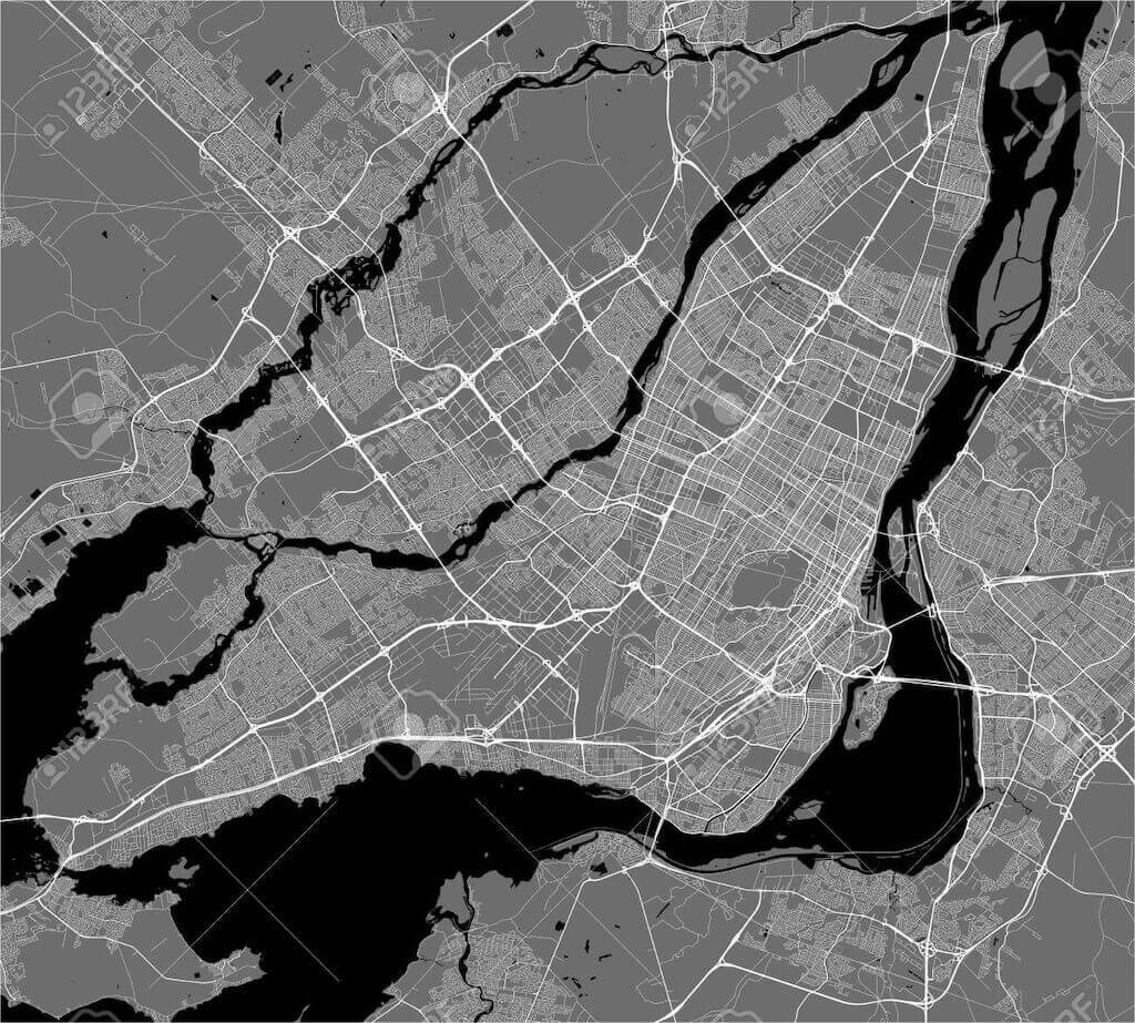 map of the city of Montreal , Canada